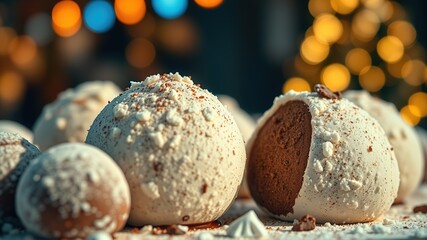 Obraz premium Homemade Hot Chocolate Bombs - Festive Holiday Treats - Delicious Dessert