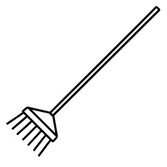 Minimalist Rake Line Art Vector Illustration