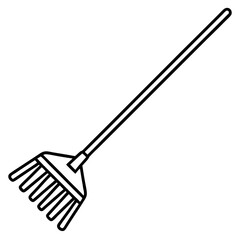 Minimalist Rake Line Art Vector Illustration