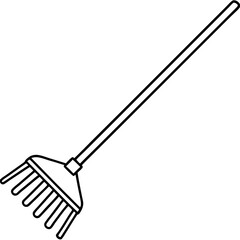 Minimalist Rake Line Art Vector Illustration