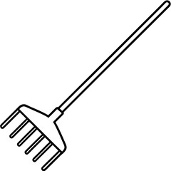 Minimalist Rake Line Art Vector Illustration