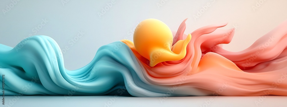 Poster mesmerizing 3d rendered animation showcasing the dynamic behavior of a wave packet as it undergoes a