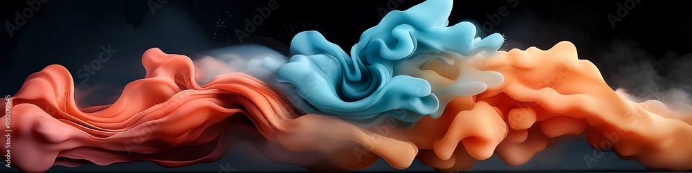 Poster mesmerizing of an animation depicting the dynamic behavior of a wave packet as it undergoes absorpti
