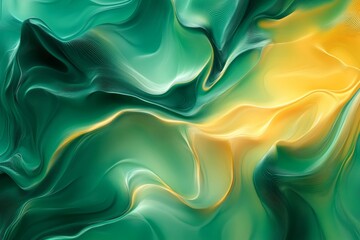 Fototapeta premium Blurred green yellow gradient background, color flow texture, web header, high contrast, Generative AI