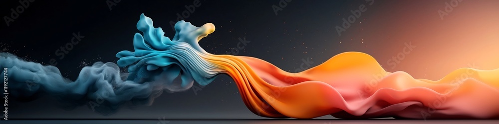 Poster mesmerizing animation depicting a wave packet undergoing reflection refraction and diffraction at ce