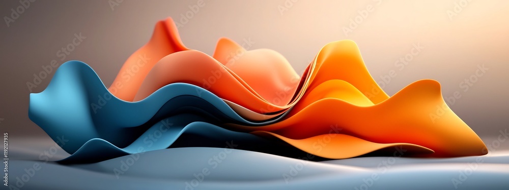 Poster vibrant and dynamic 3d rendered animation showcasing the diffraction and spreading of a wave packet 