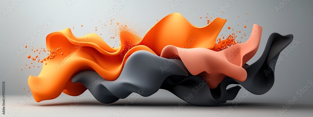 Poster captivating 3d animation showcases the dynamic dispersion and of a wave packet into its diverse freq