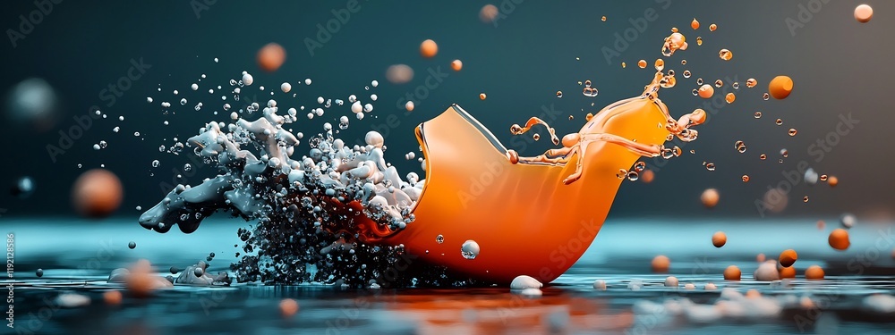 Poster mesmerizing 3d rendered animation showcasing the dynamic dispersion and spreading of a wave packet t