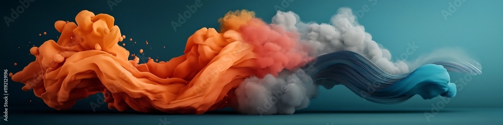 Poster captivating depicting the dynamic animation of a wave packet undergoing interference and producing v