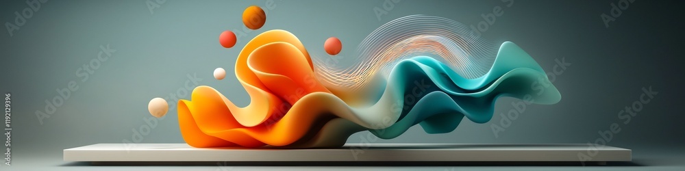 Poster elegant and mesmerizing 3d rendered animation depicting the interference patterns produced by a wave