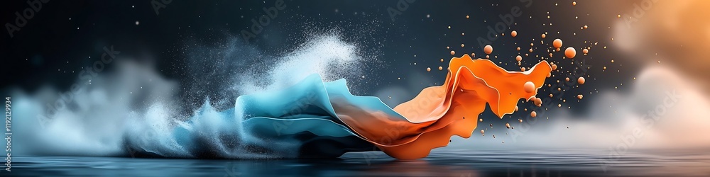 Poster captivating depicting the animation of a wave packet undergoing reflection refraction and diffractio