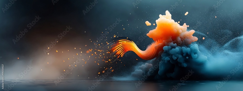 Poster captivating depicting an animation of a wave packet undergoing refraction and changing direction at 