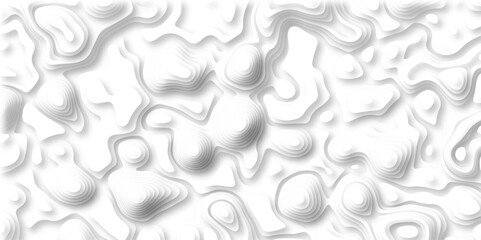 paper cut 3d render topography abstract, beautiful white Background. geometric map relief texture with curved layers and shadow. Realistic papercut decoration textured with wavy vector design.