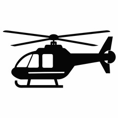Obraz premium Black Helicopter Silhouette Art