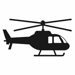 Black Helicopter Silhouette Art