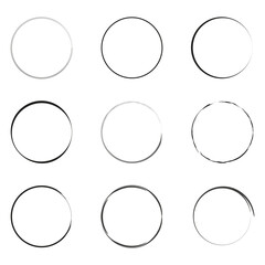 Circle frames. Round border icon. Simple vector shapes. Outline illustration.