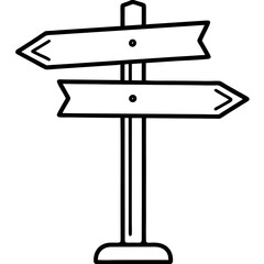 Minimalist Signpost Line Art Design