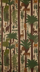 Whimsical Leaf & Animal Pattern