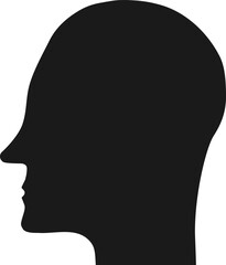 Human head icon, human head silhouette isolated on white background. Vector, designer illustration. Vector.