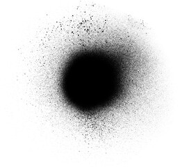 Dense black spray paint blot with intricate textures and edgy graffiti style