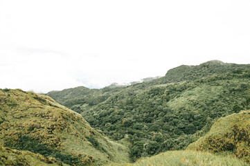 Naklejka premium High-Angle Shot of Rolling Hills with Varied Vegetation in Panama