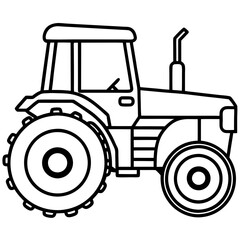Minimalist Tractor Line Art Design