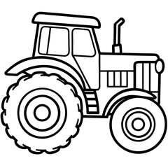Minimalist Tractor Line Art Design