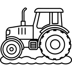 Minimalist Tractor Line Art Design