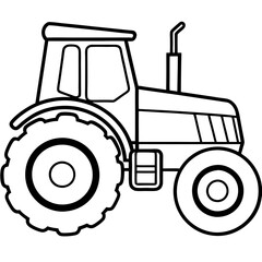 Minimalist Tractor Line Art Design