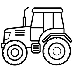 Minimalist Tractor Line Art Design