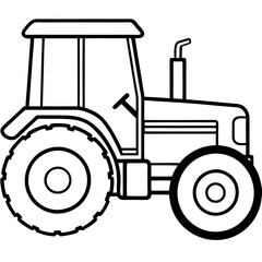 Minimalist Tractor Line Art Design