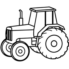 Minimalist Tractor Line Art Design