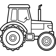 Minimalist Tractor Line Art Design