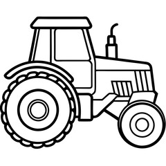 Minimalist Tractor Line Art Design