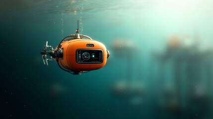 Streamlined Autonomous Underwater Vehicles Inspecting Offshore Oil Rig Structures with Advanced Sonar and Imaging Systems