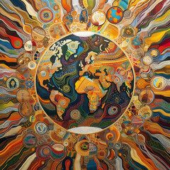 Vibrant Tapestry Depicting Cultural Diaspora Across the World