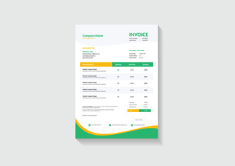 Modern corporate professional business invoice vector template