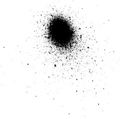 Obraz premium Abstract black spray paint streak with scattered splatter details