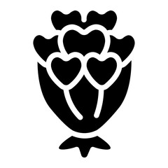 Bouquet of flowers Solid Icon
