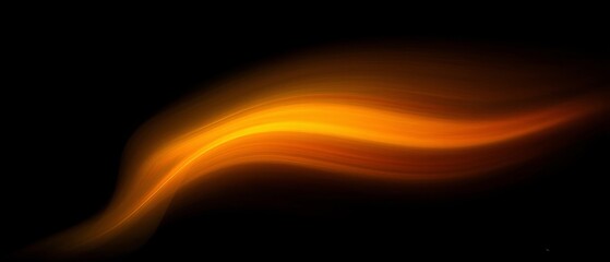 Black and orange abstract background showcases dynamic high-speed light effects. Generative AI