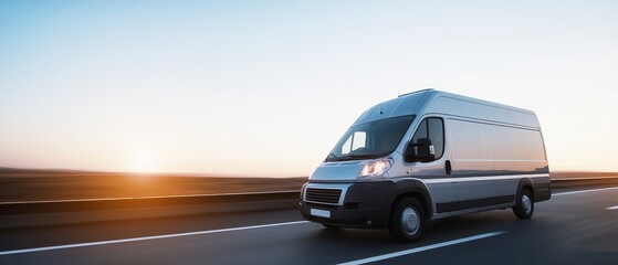 Business car on a high-speed highway symbolizes fast-paced commerce and travel. Generative AI