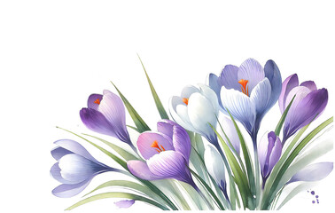 Fototapeta premium violet crocus watercolor illustration
