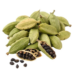 Pile of cardamons isolated on transparent background