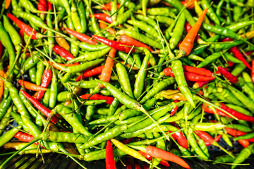 Organic Green and Red Chili Peppers, Perfect for Adding a Spicy Kick to Your Favorite Recipes