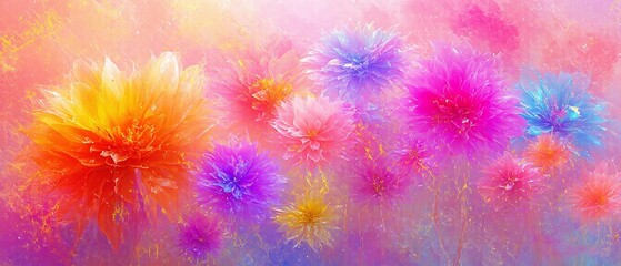 Colorful abstract flower design adds a touch of artistic elegance to visual compositions. Generative AI