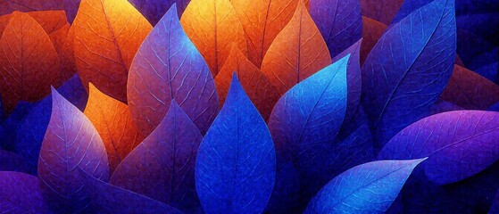 Colorful abstract leaves background. Generative AI
