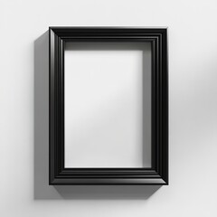 Minimalist black frame mockup on white background with shadow