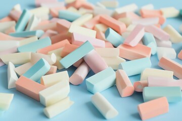 colorful chalks pieces