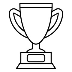 Stylish Trophy Outline Vector with Sleek Line Details