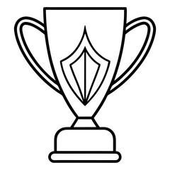 Stylish Trophy Outline Vector with Sleek Line Details